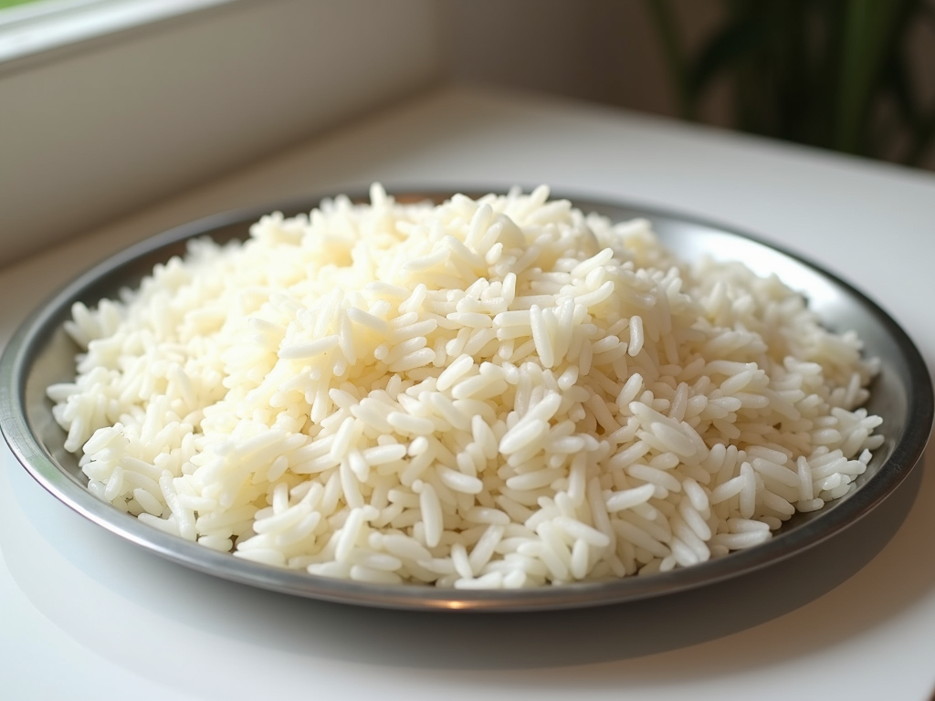 White, long-grain basmati rice